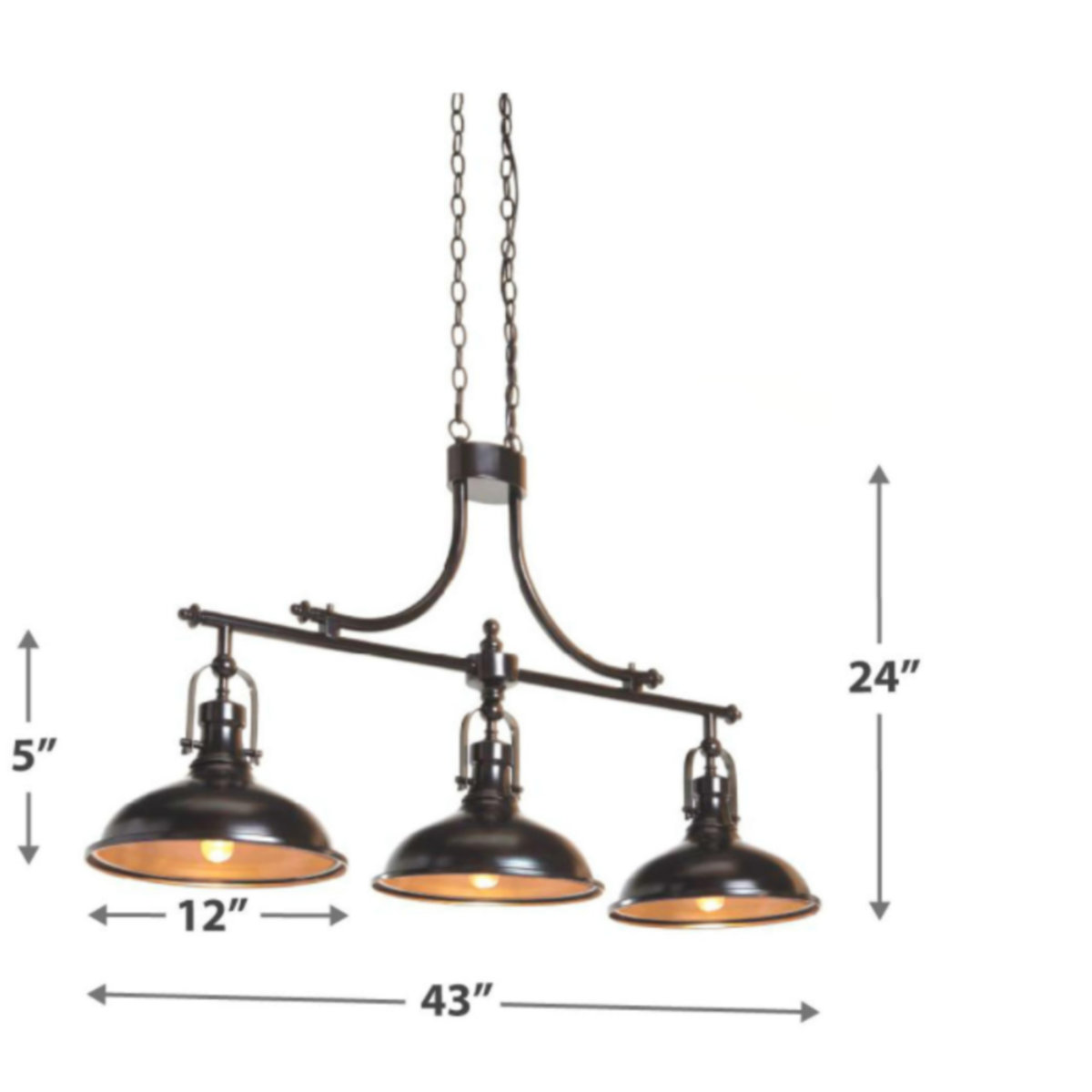 Beachcrest Home Martinique 3 Light Kitchen Island Dome Pendant